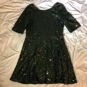 Dark Green Sequin French Connection Dress